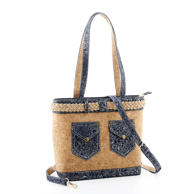 Bolso de hombro de corcho suave informal de moda