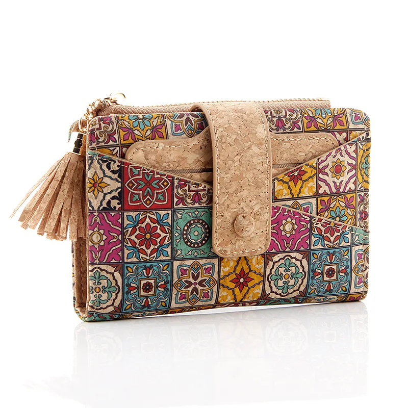 Cartera de corcho portátil delgada de moda